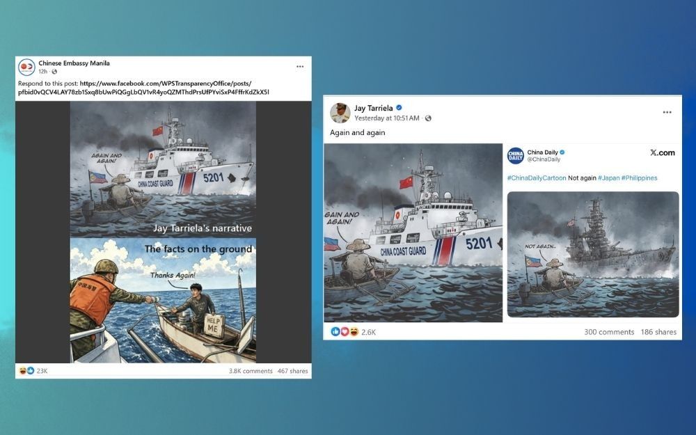 Kartun kedutaan Cina tentang laut Filipina